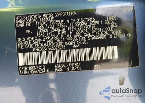 2008 Toyota Rav4 from USA, damaged, VIN JTMZD33V586073233